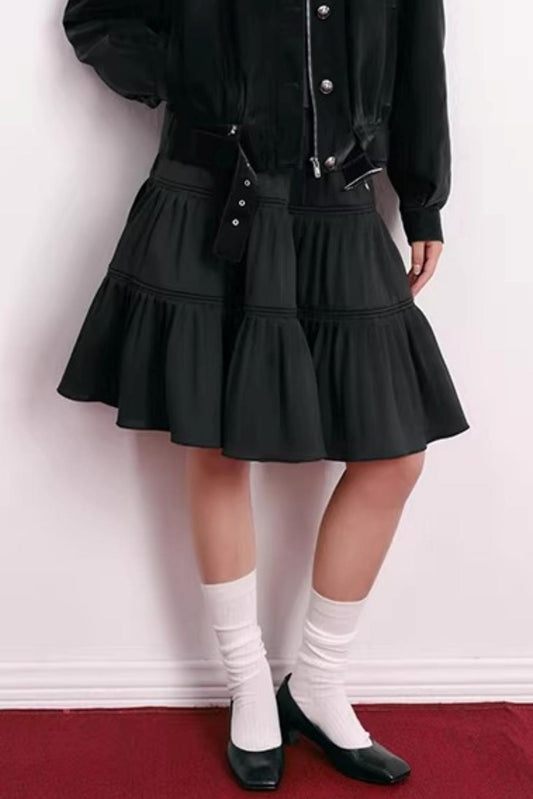 Romantic Pleated Flower Skirt