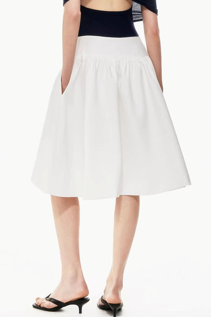 Two-Tone Pleated Puffy Skirt