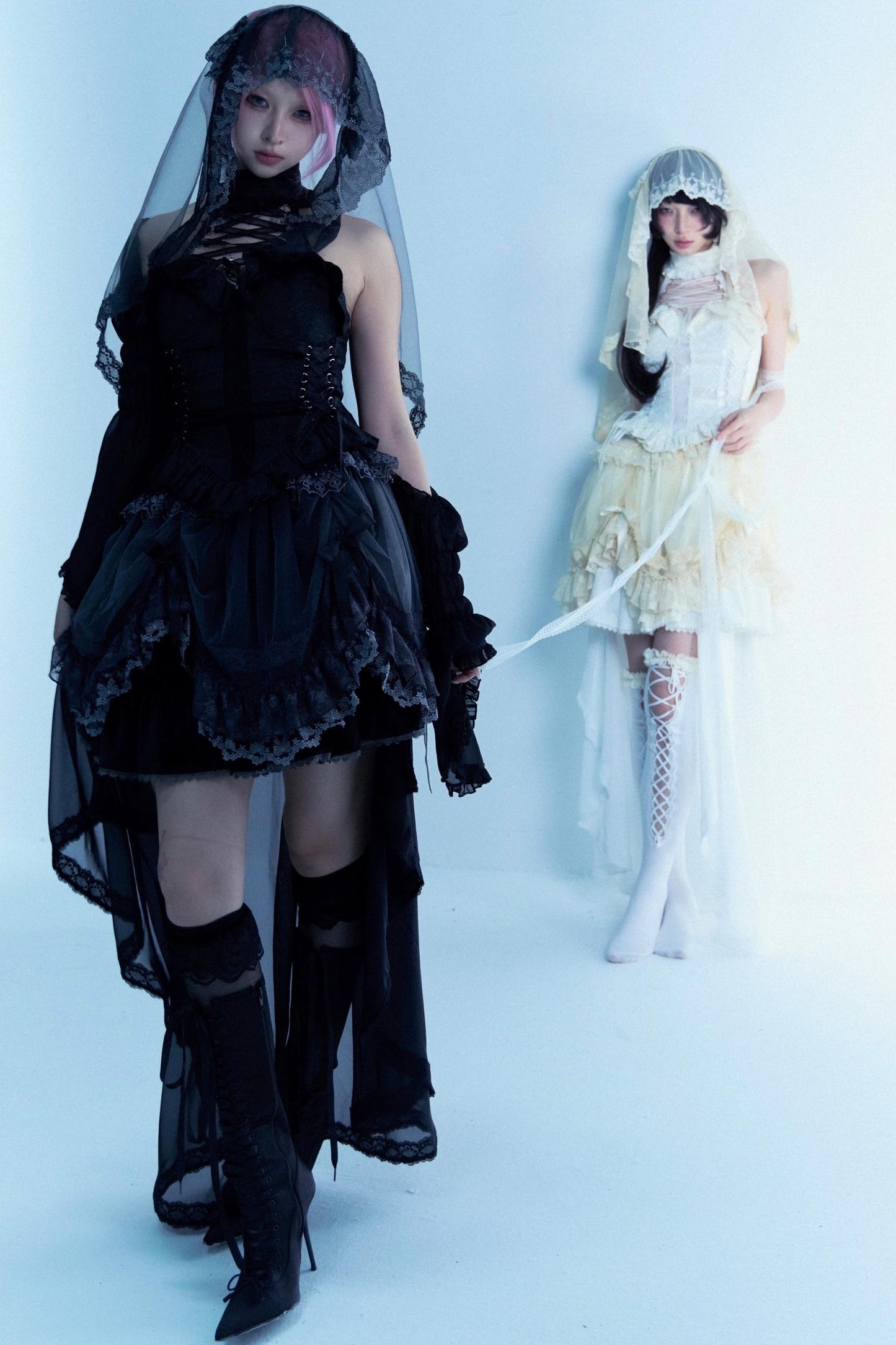 Cross Hollow Jacquard Halterneck Top Set-Up