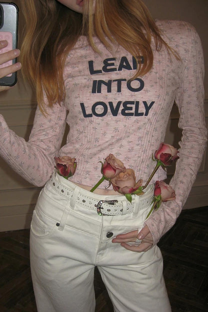 Pink Floral Slim-Fit Sweater