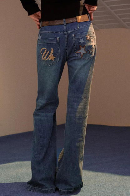 Vintage Star Patch Denim Pants