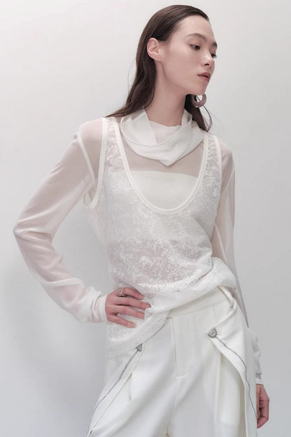 Lace Sleeveless Vest