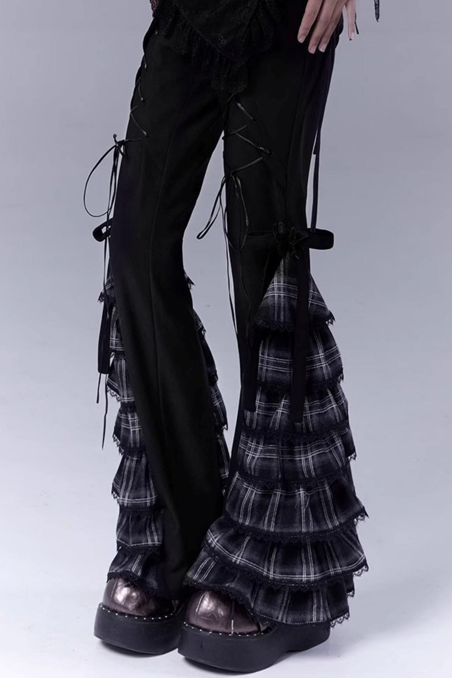 Century Plaid Lace Pants