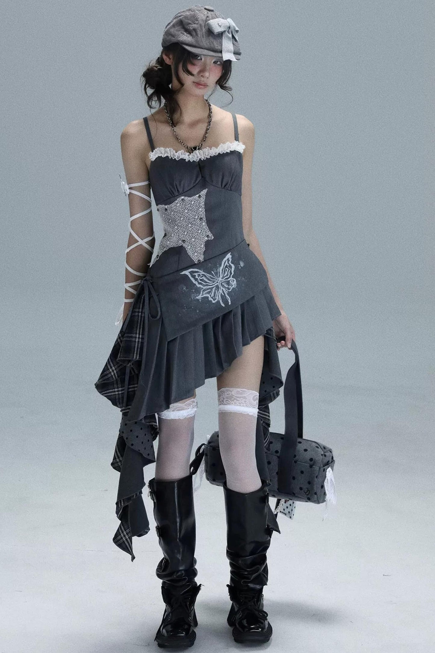 Polka Dot Plaid Patchwork Dress