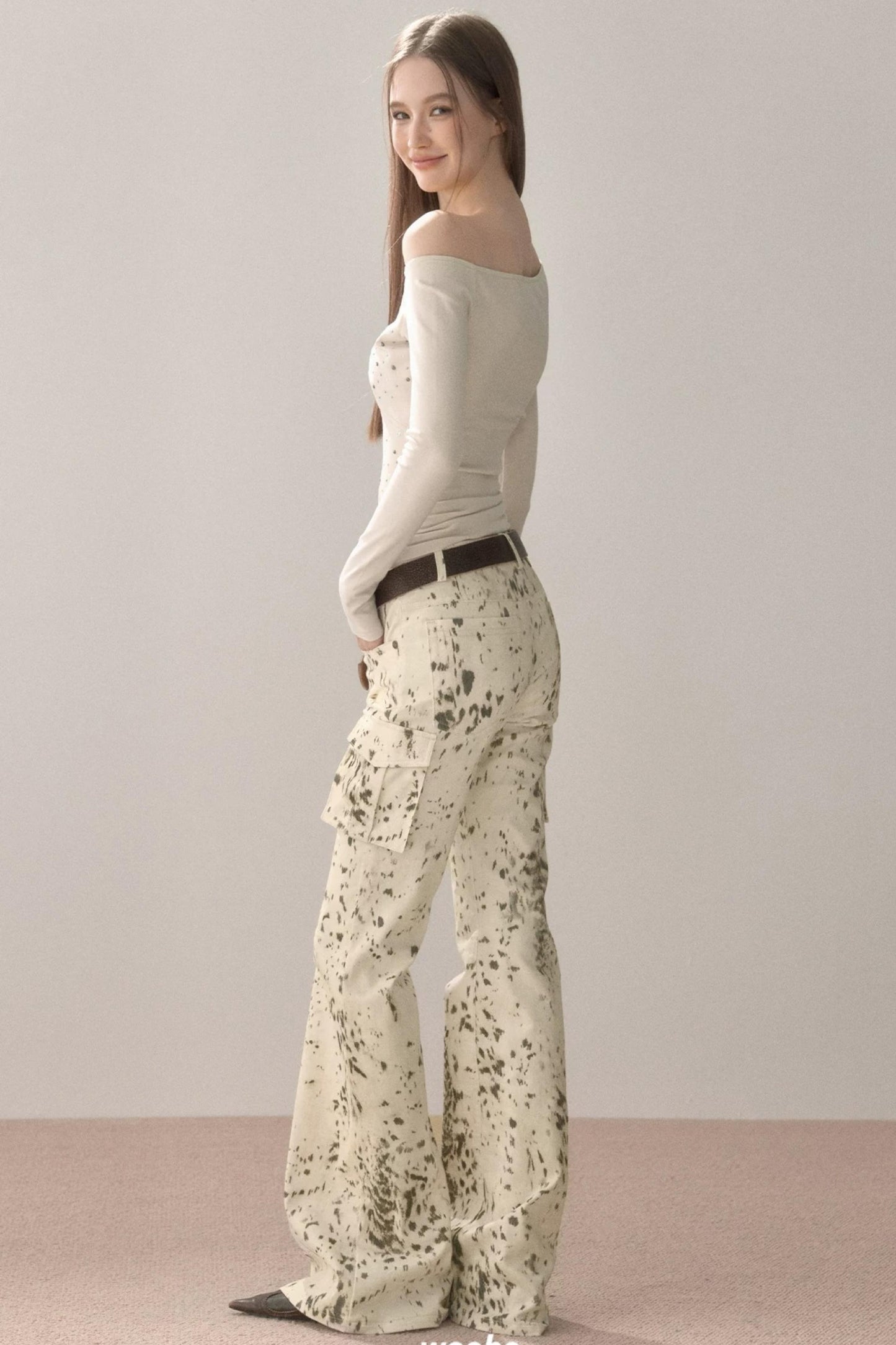 Retro Splash-Ink Flared Pants