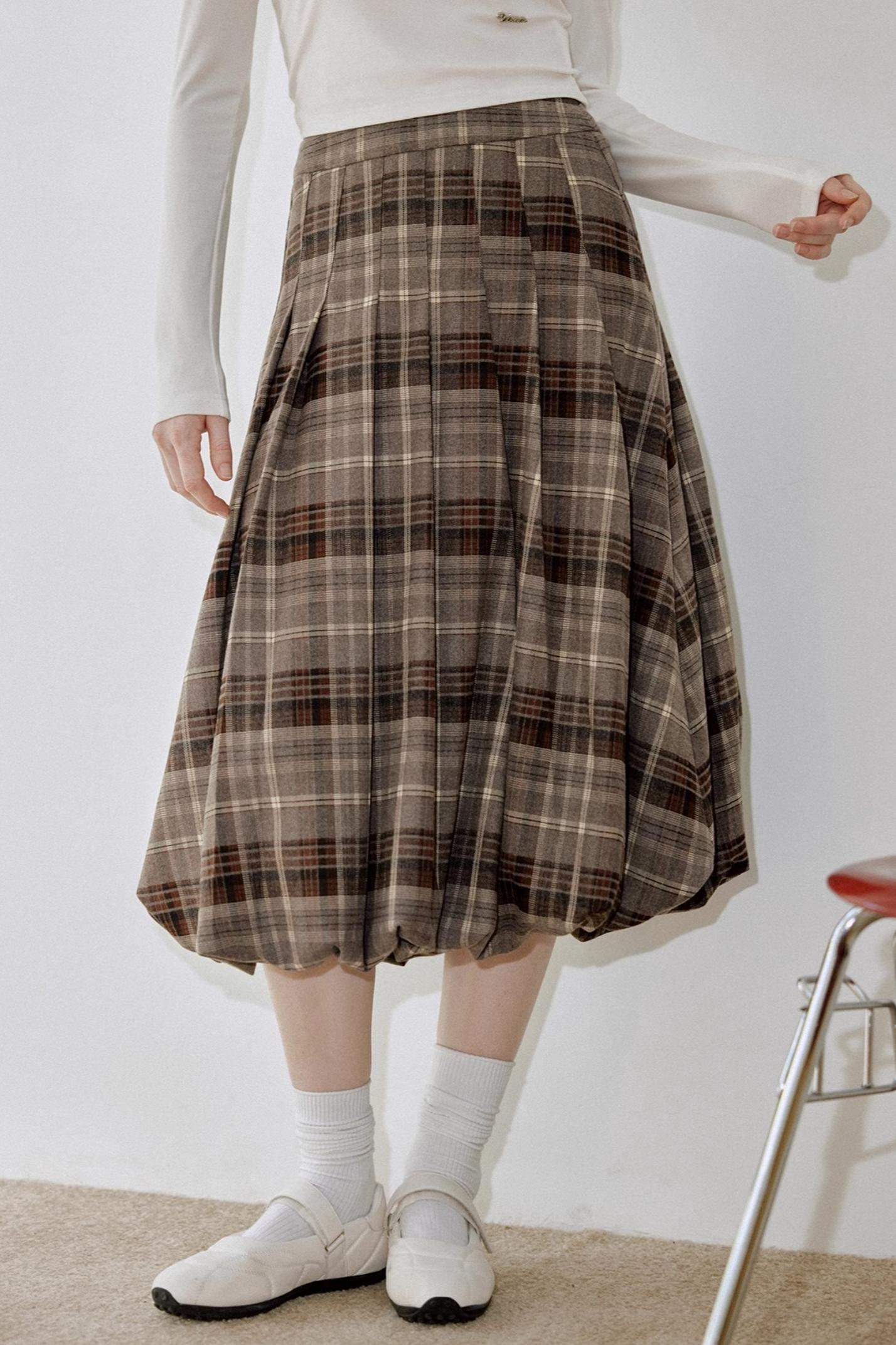 Vintage Pleated Midi Skirt