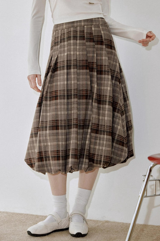 Vintage Pleated Midi Skirt