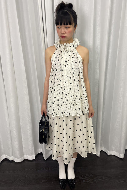Polka Dot Beige Skirt