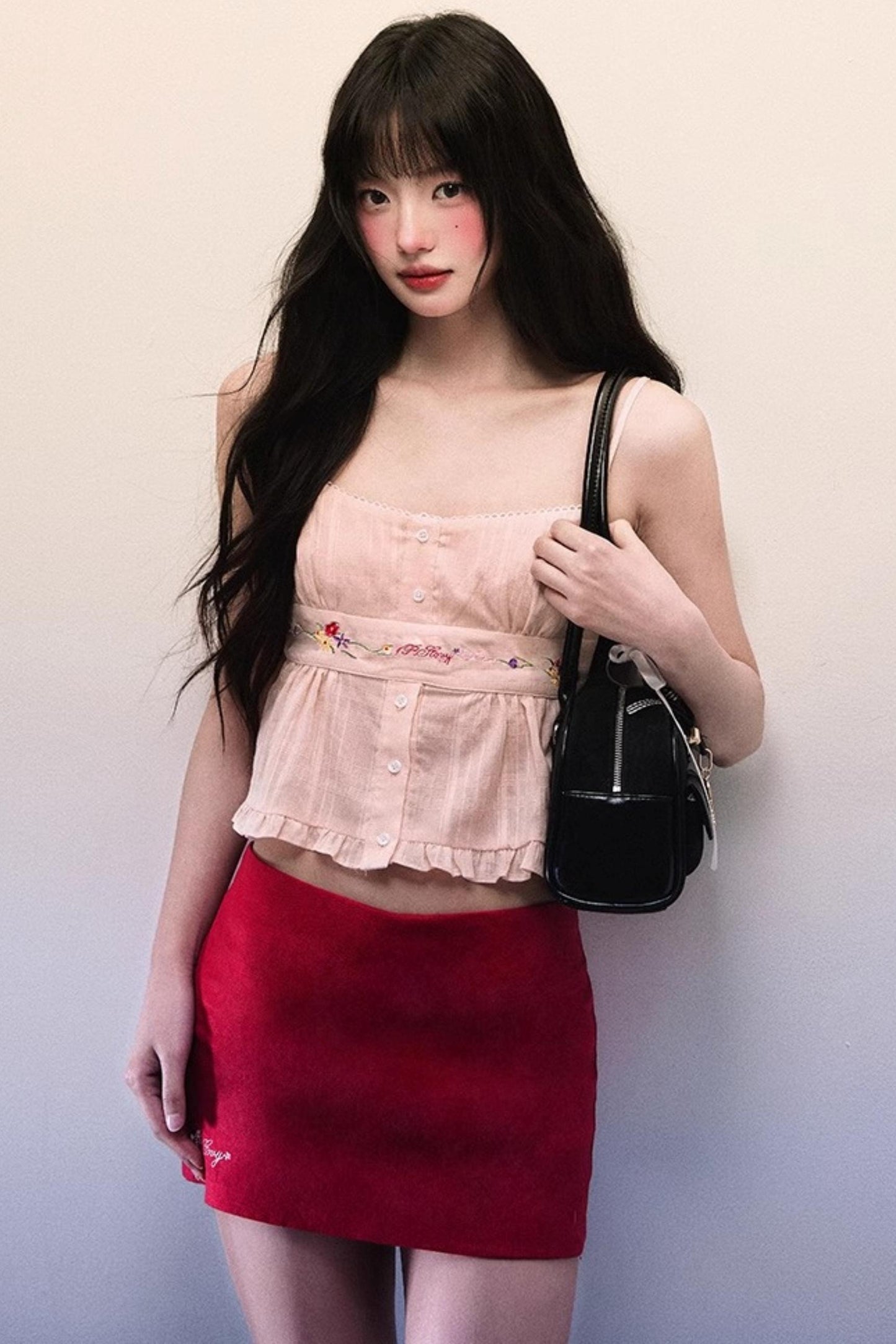 Summer Chic Pink Linen Blend Mini Skirt