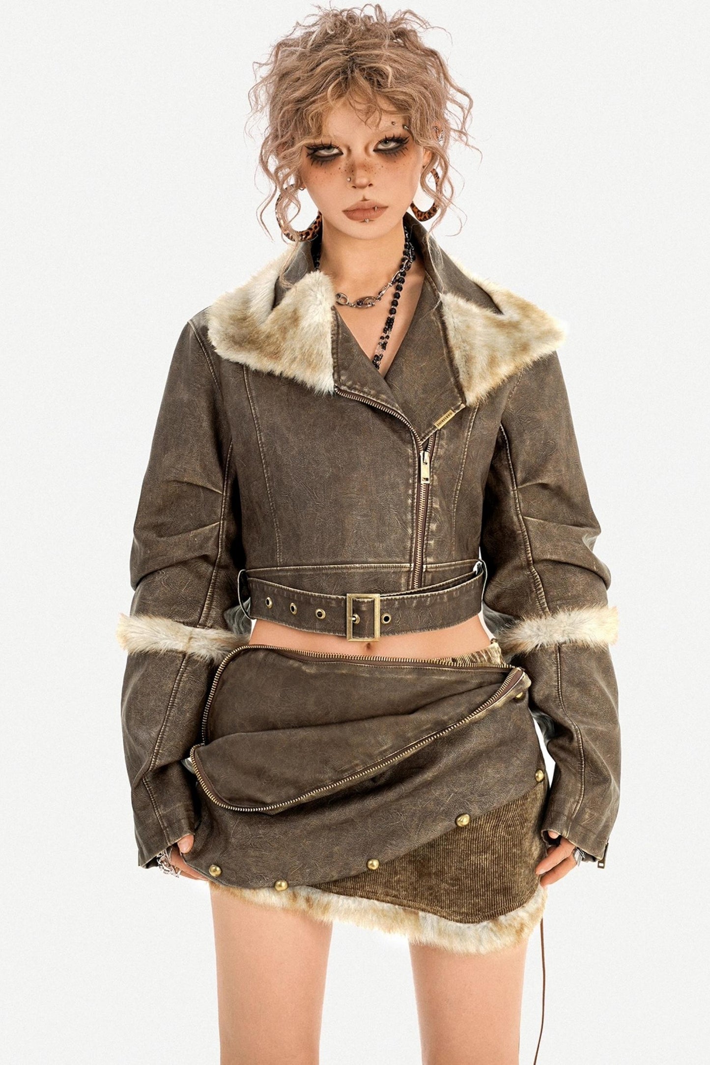 Distressed Spicy Girl Skirt Set-Up