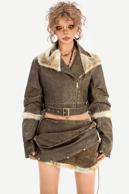 Distressed Spicy Girl Skirt Set-Up