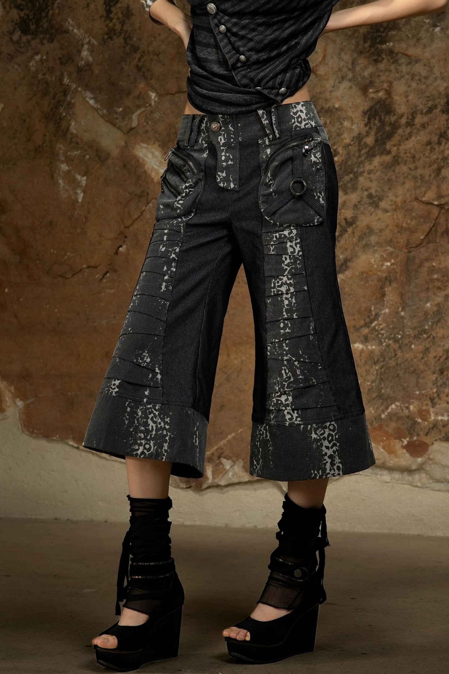 Punk Dark Flared Pants