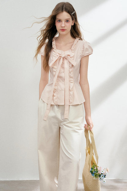 Pink Pleated Blouse