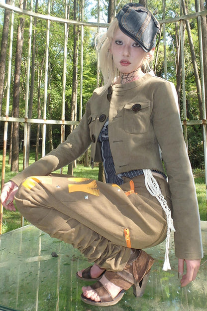 Color-Block Short Jacket