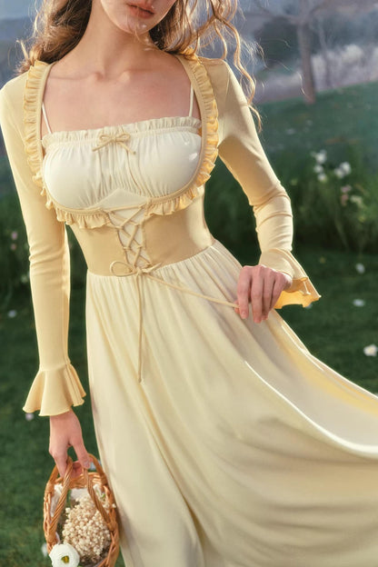 Lace French Color-Block Dress