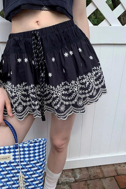 Embroidery Lace A-Line Skirt