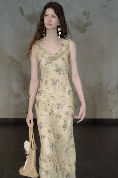 Burnt Floral Jacquard Dress