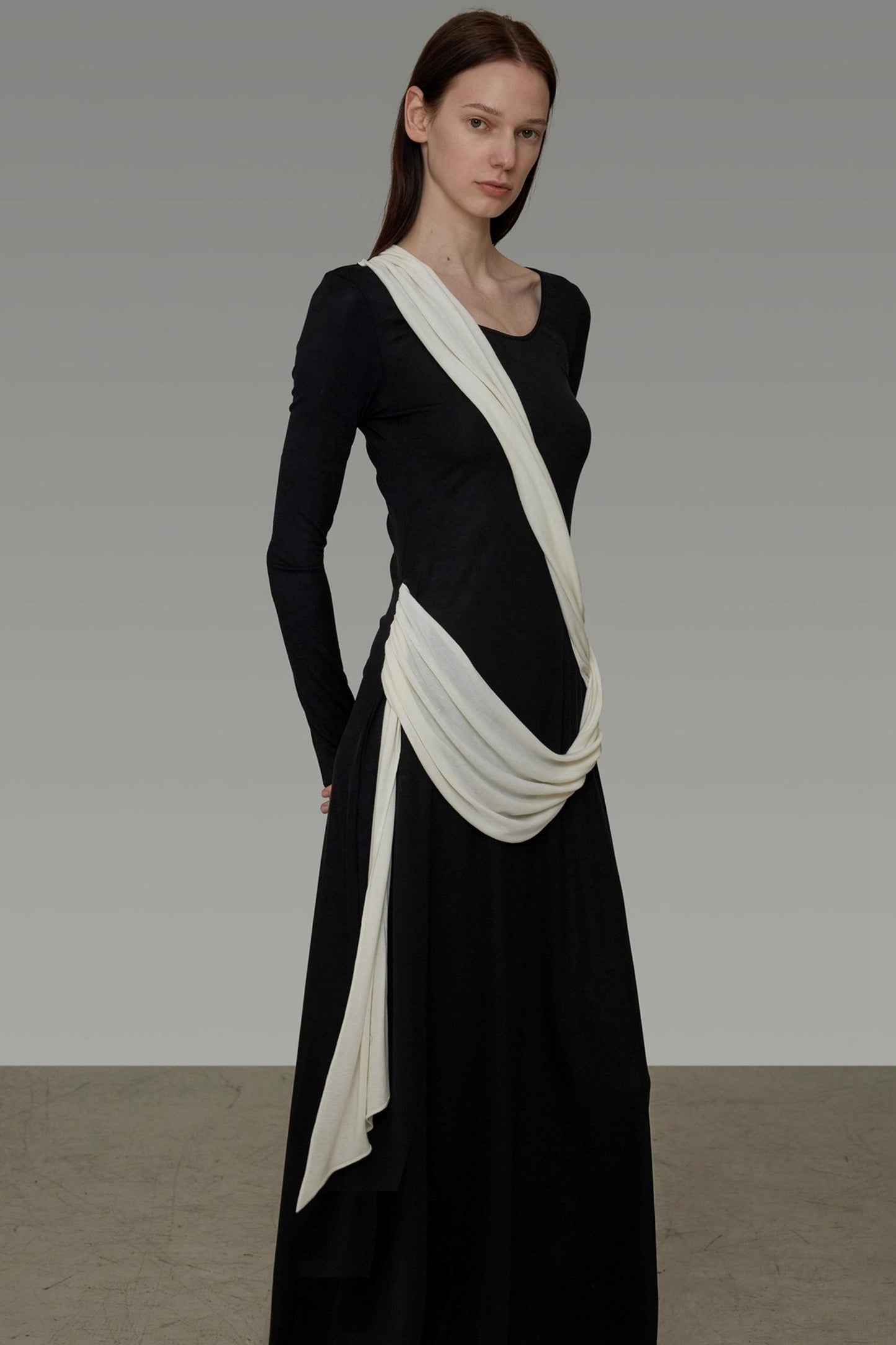 Autumn Contrast Long Dress