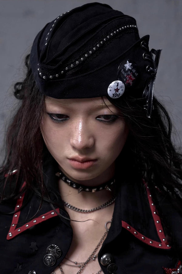 White-Black Sailor Hat