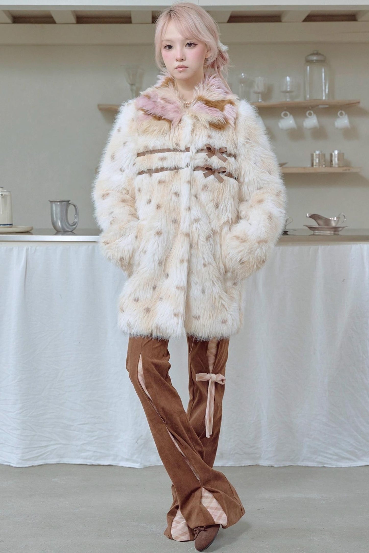 Corduroy Patchwork Flared Pants