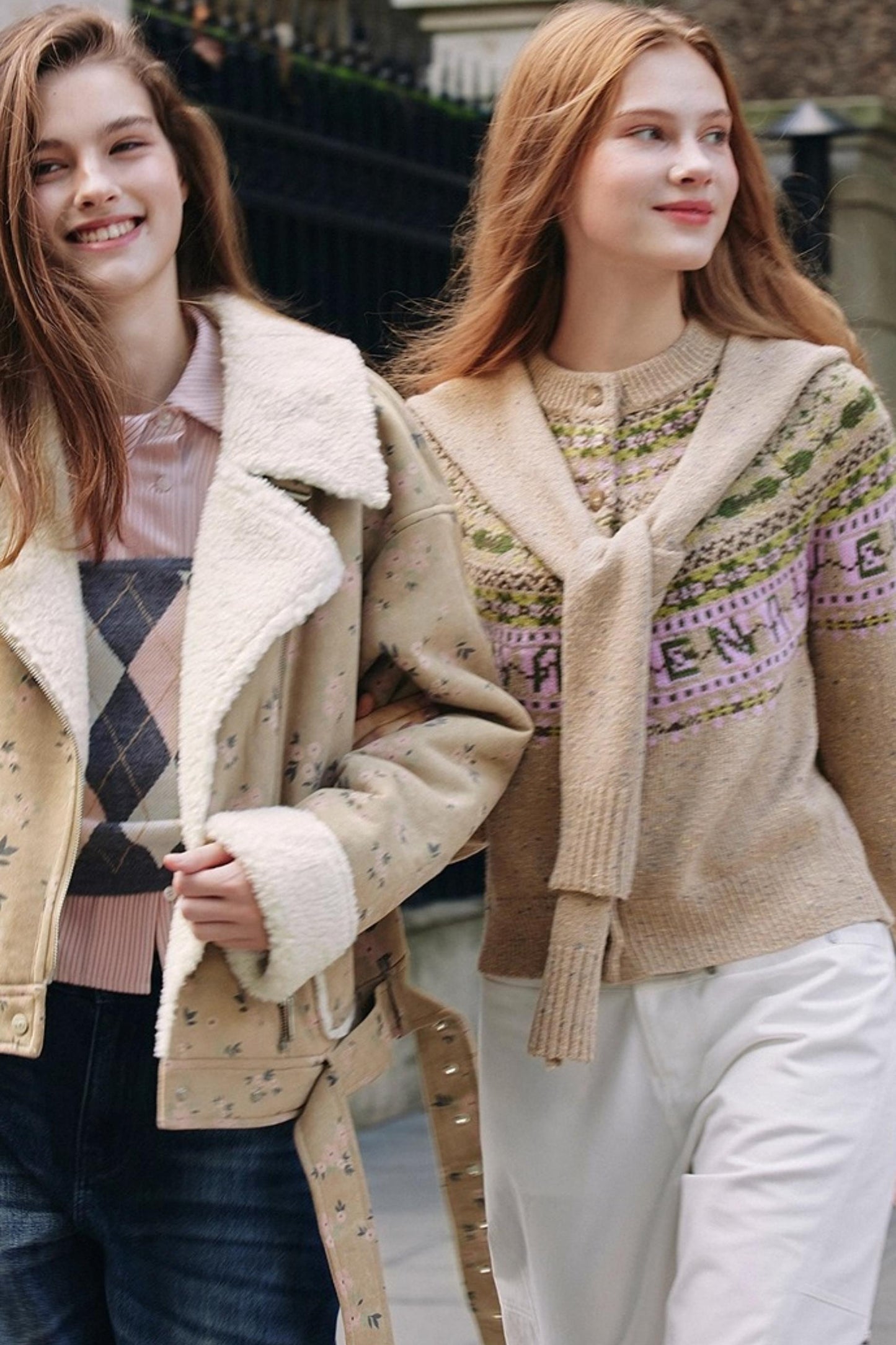 Khaki Fair Isle Wool Cardigan