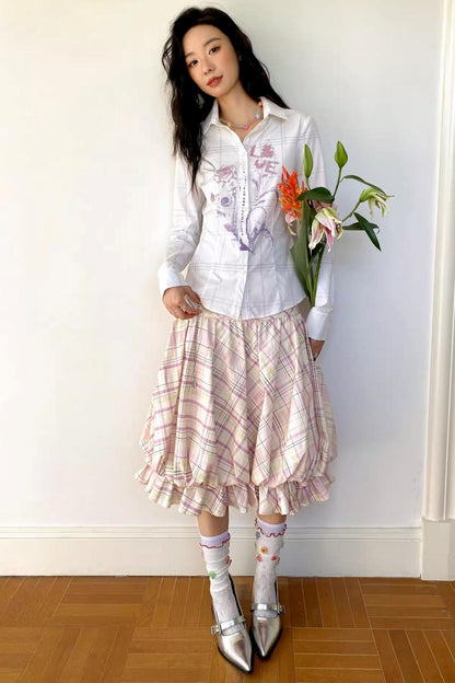 Pink Flower Bud Skirt