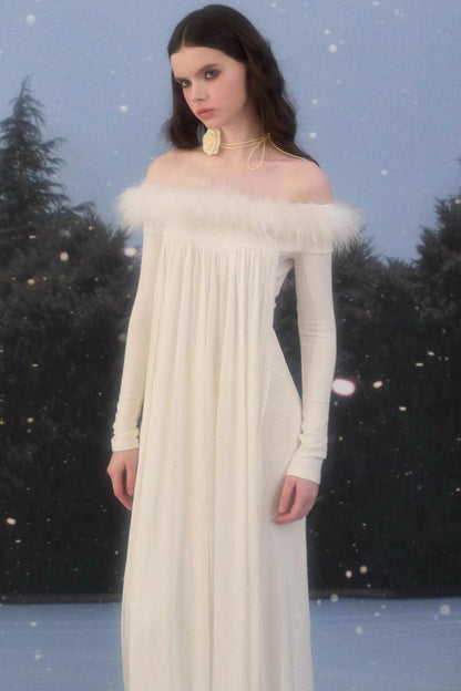 레트로 오프숄더 바디콘 원피스