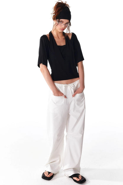 Soft Skin-Friendly Halterneck Stretch T-Shirt