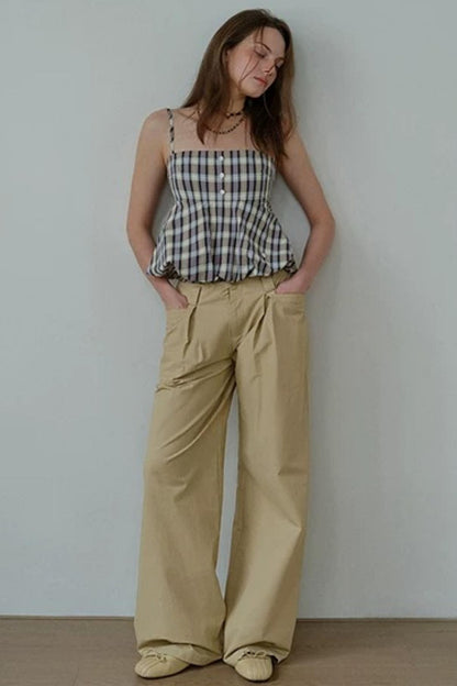 Retro Plaid Peplum Camisole