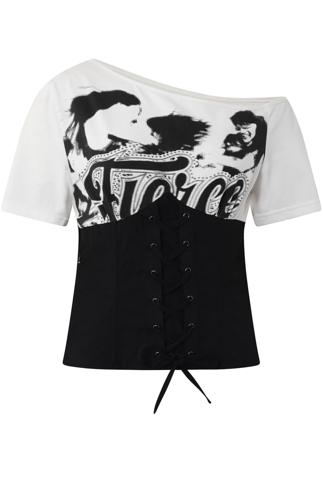 Contrast Tie-Waist Tee