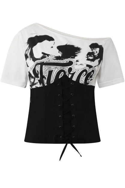 Contrast Tie-Waist Tee