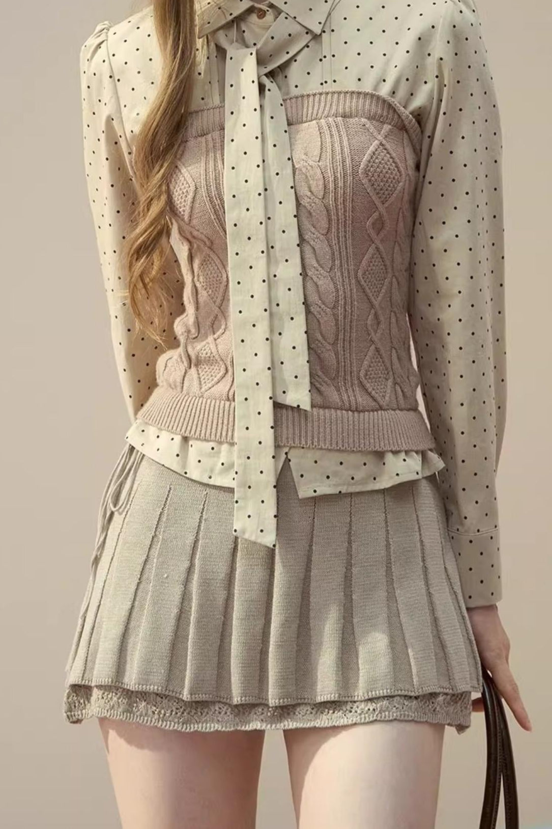 Collegiate Dot Pleats Set-Up