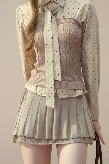 Collegiate Dot Pleats Set-Up