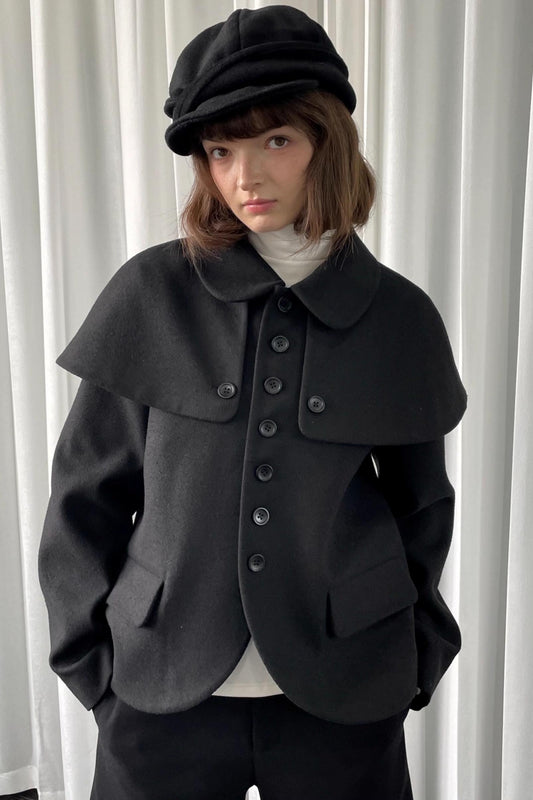 Versatile Black Woolen Suit Jacket