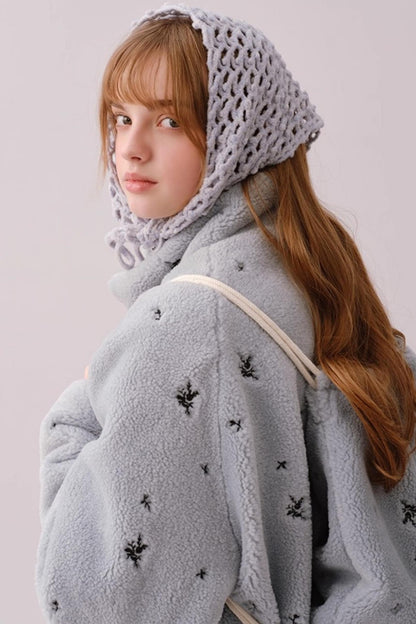 Hand-Crocheted Wool Blend Scarf