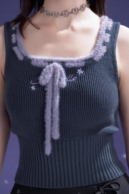 Gray Purple Star Plush Jacket Set-Up