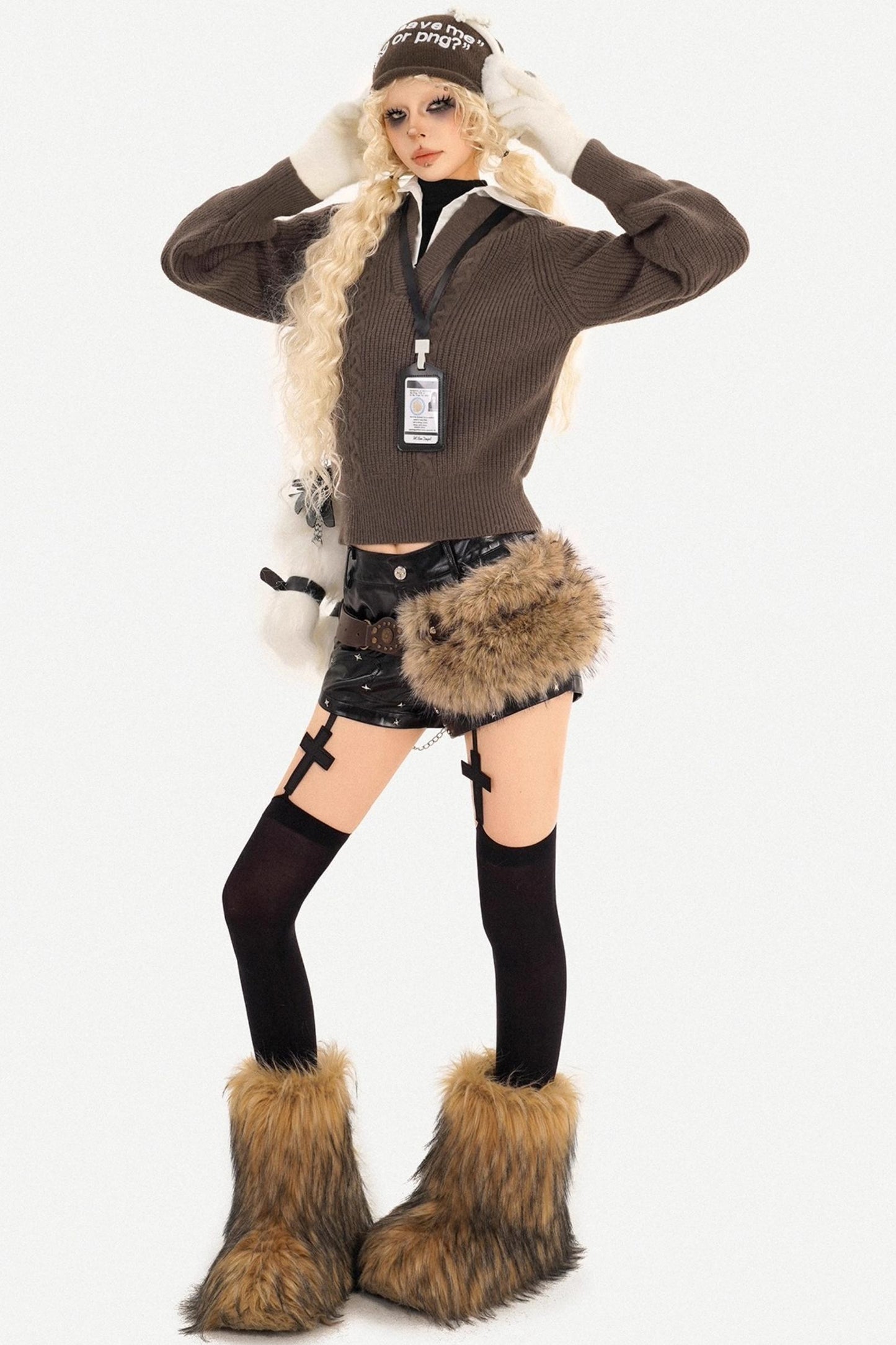 Cable Knit V-Neck Sweater