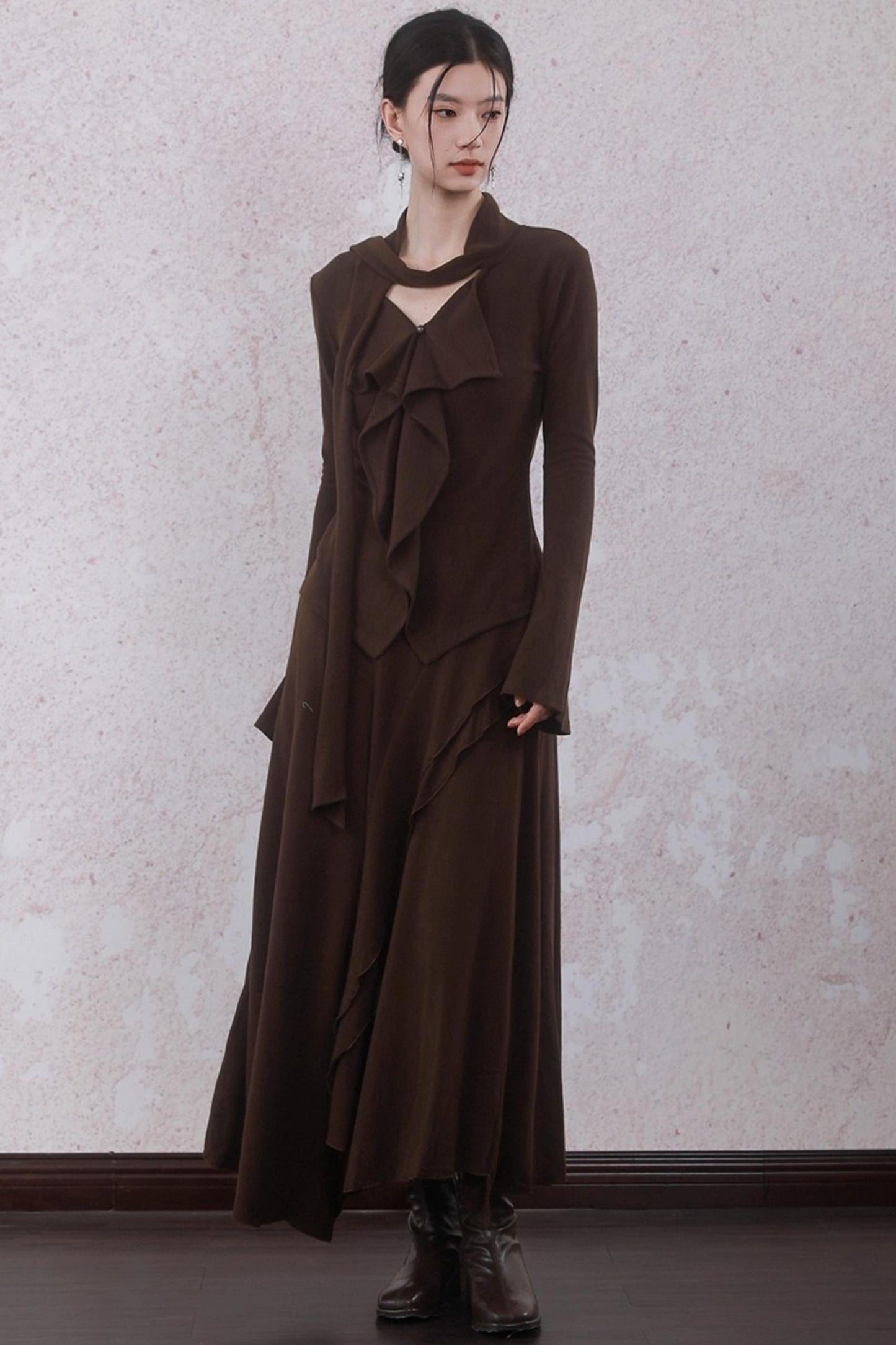 Design Streamer Knitted Top Skirt Set