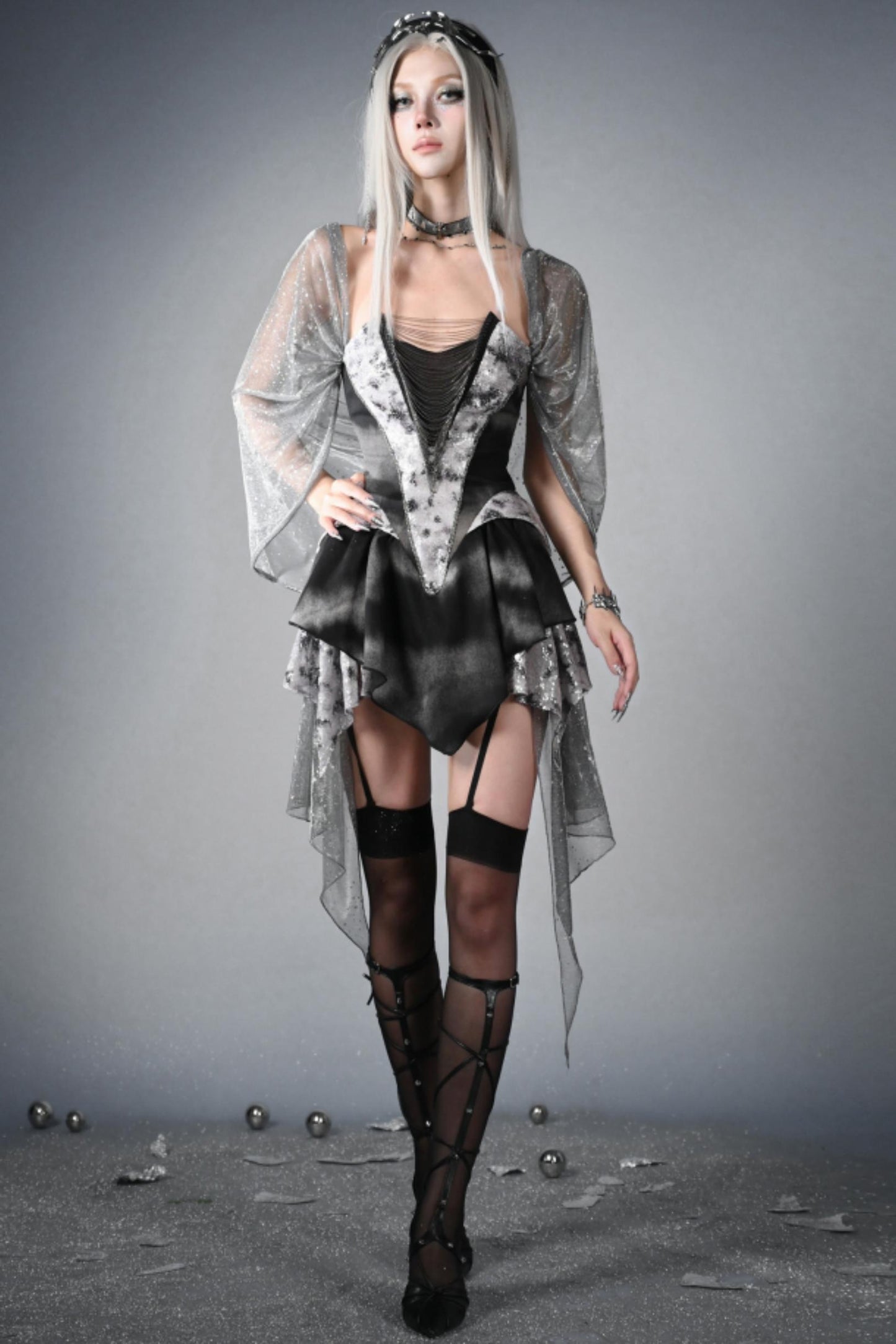 Futuristic Punk Hooded Dress