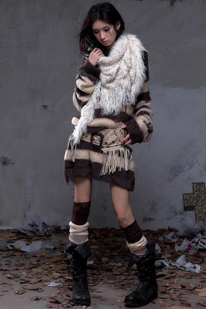 Vintage Fringe Triangle Scarf