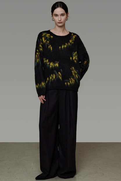 Retro Smudged Winter Sweater