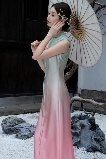 Romantic Floral Cheongsam Dress