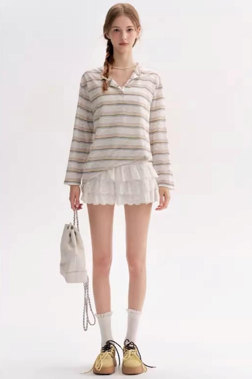 Lazy Painted Long Sleeve Polo Shirt