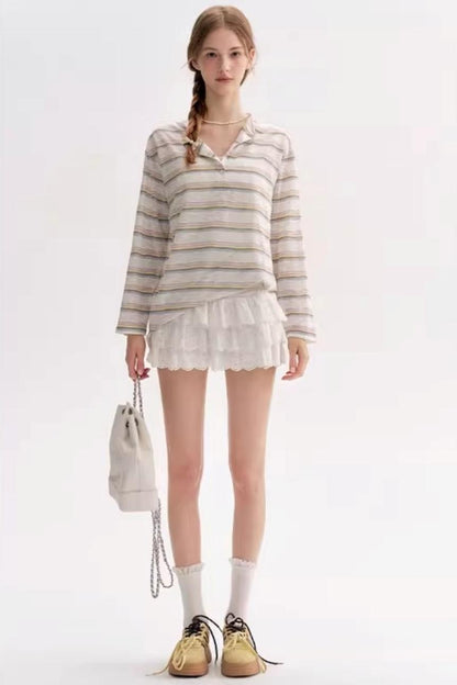 Lazy Painted Long Sleeve Polo Shirt