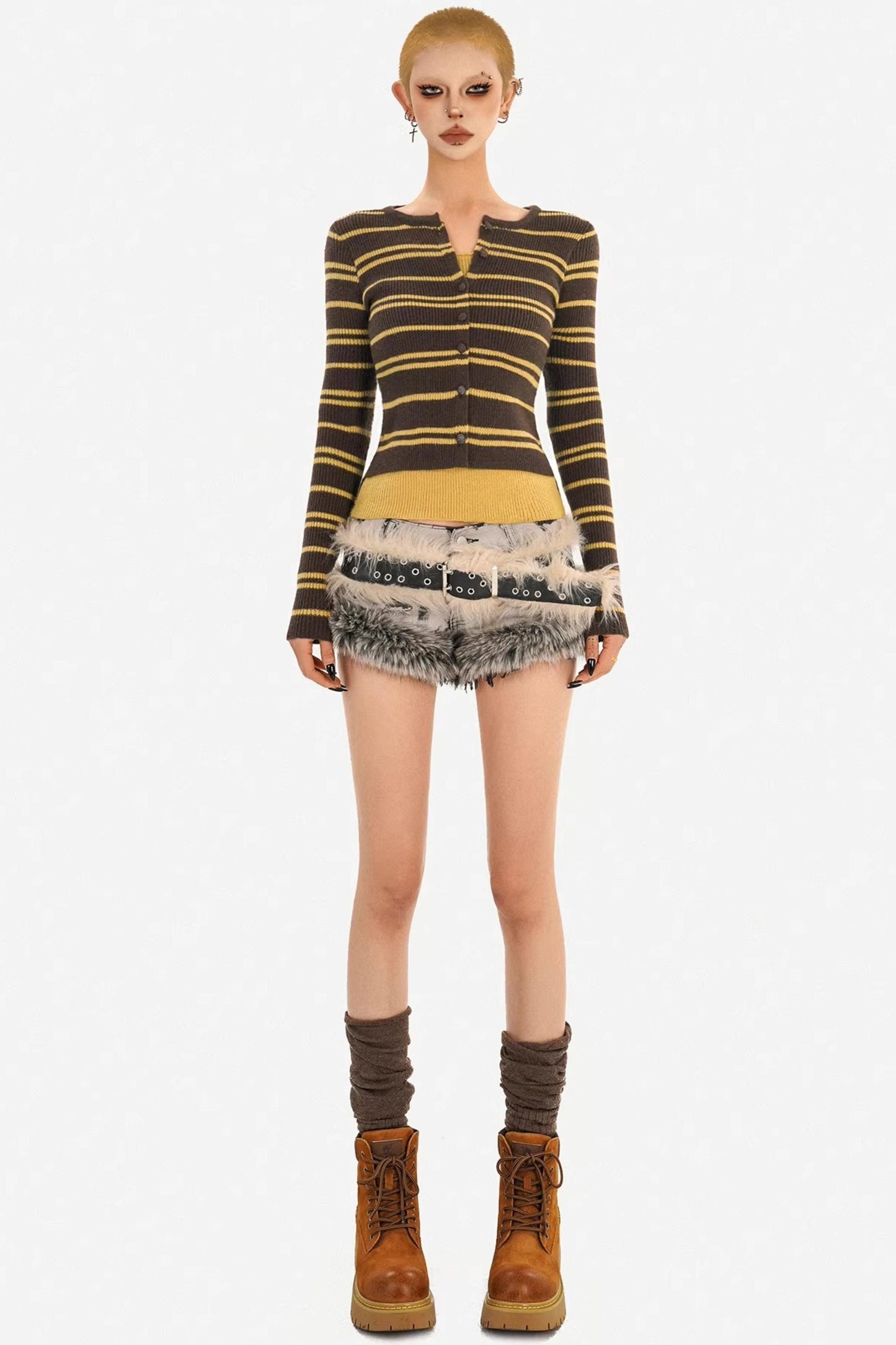 Milky Retro Striped Sweater
