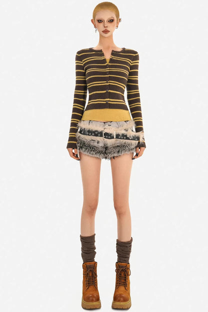 Milky Retro Striped Sweater