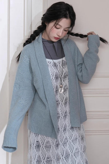 Hand-Cranked Jacquard Woolen Sweater Set