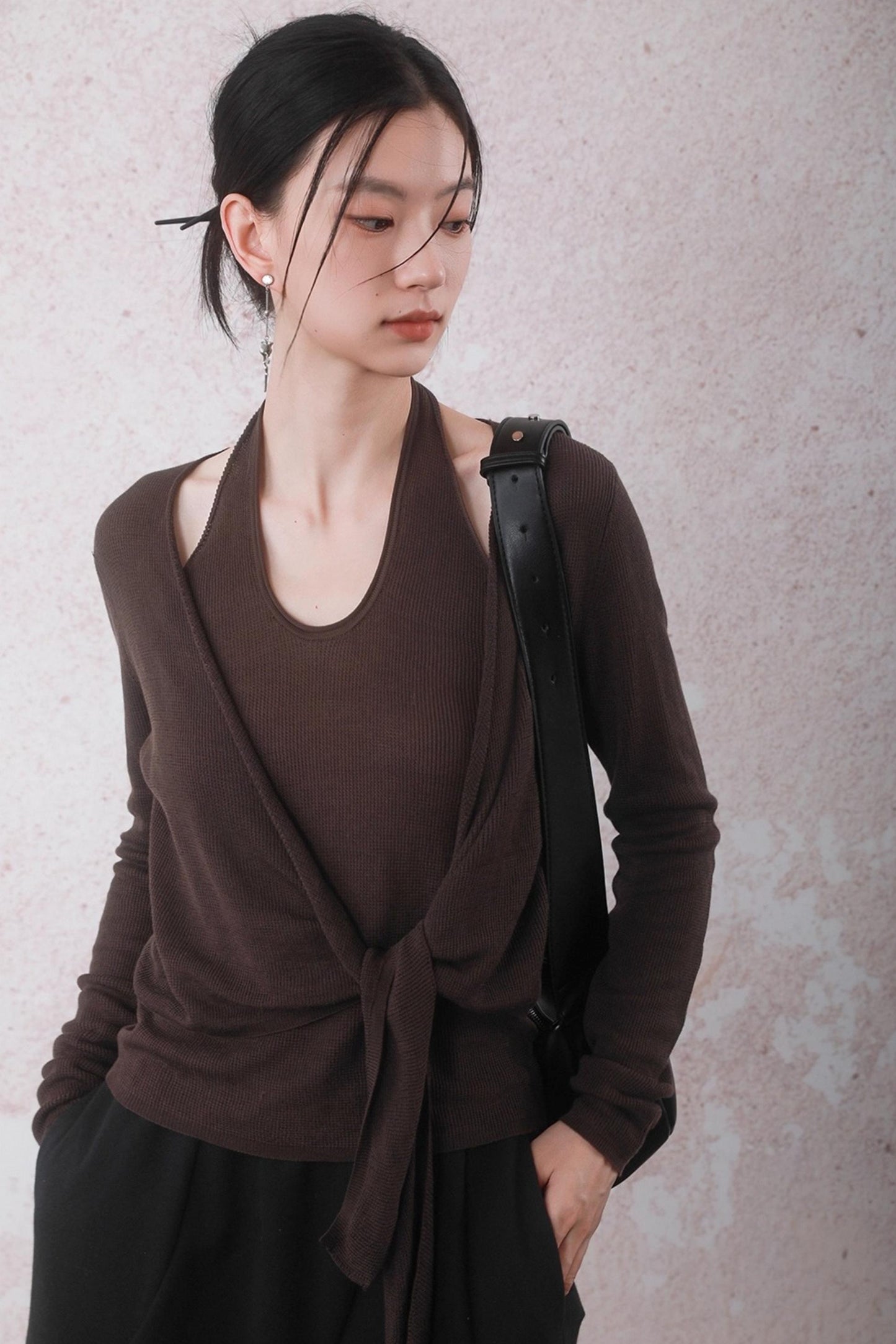 Autumn Mocha Brown Knitted Sweater