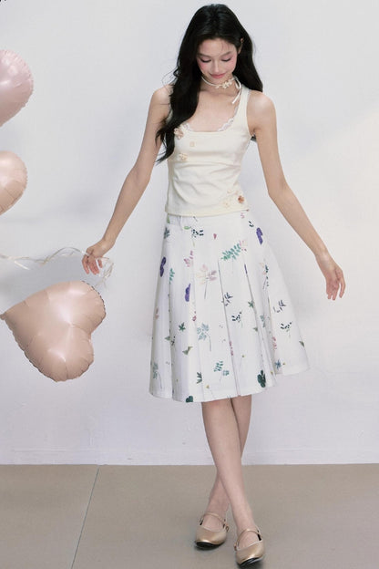 Preface Flower Print A-Line Skirt
