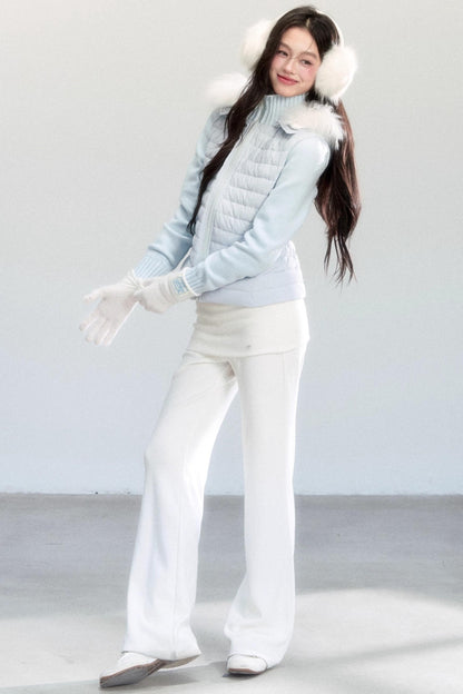 Lace Patchwork Bootcut Pants